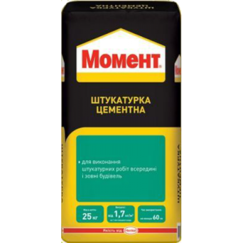Штукатурка МОМЕНТ цементна (4823051721054), 25 кг